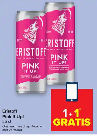 Carrefour Eristoff pink it up! 25cl aanbieding