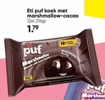 Eti puf koek met marshmallow-cacao