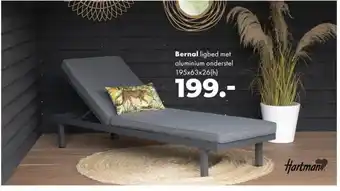 Bernal ligbed met aluminium onderstel 195x63x26(h)