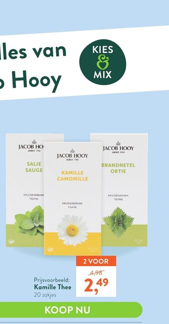 Holland & Barrett Jacob Hooy Kamille Thee aanbieding