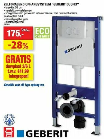 Hubo Zelfdragend ophangsysteem geberit duofix aanbieding