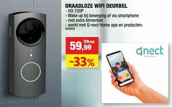 Hubo Qnect draadloze wifi deurbel aanbieding