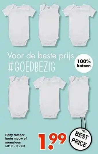 Wibra Baby romper korte mouw of mouwloos aanbieding