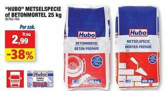 Hubo Hubo metselspecie of betonmortel aanbieding