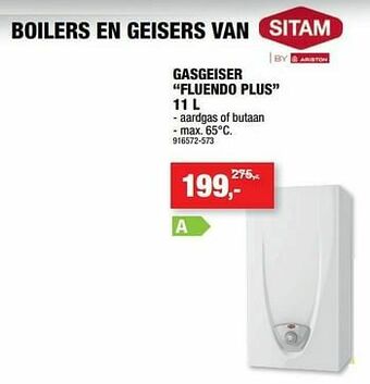 Hubo Gasgeiser fluendo plus aanbieding