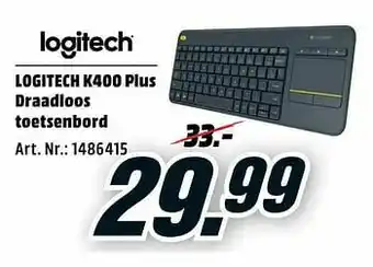 MediaMarkt Logitech k400 plus draadloos toetsenbord aanbieding