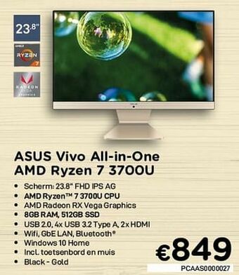 CompuDeals Asus vivo all-in-one amd ryzen 7 3700u aanbieding
