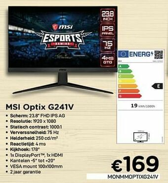 CompuDeals Msi optix g241v aanbieding