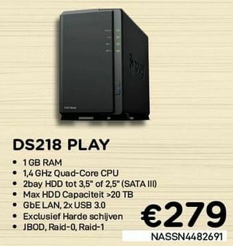 CompuDeals Syno logy ds218 play aanbieding