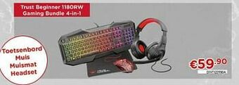 CompuDeals Trust beginner 1180rw gaming bundle 4-in-1 aanbieding