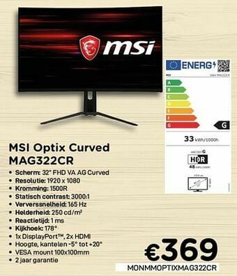 Msi optix curved mag322cr
