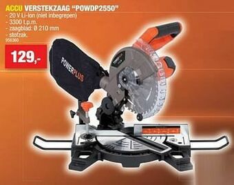 Hubo Powerplus accu verstekzaag powdp2550 aanbieding