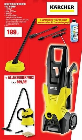 Hubo Karcher hogedrukreiniger k3 home aanbieding