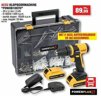 Hubo Powerplus accu klopboormachine powxb10070 aanbieding
