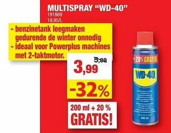 Hubo Multispray wd-40 aanbieding