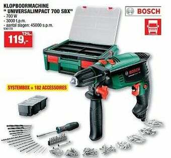 Hubo Bosch klopboormachine universalimpact 700 sbx aanbieding