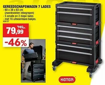 Hubo Gereedschapswagen 7 lades aanbieding