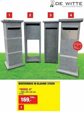 Hubo Brievenbus in blauwe steen model 8 aanbieding