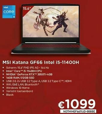 Msi katana gf66 intel i5-11400h