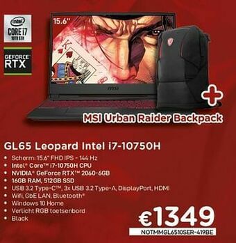Msi gl65 leopard intel i7-10750h