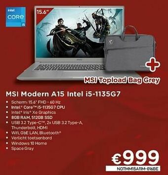 Msi modern a15 intel i5-1135g7