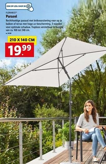 Lidl Parasol 210x140 cm aanbieding