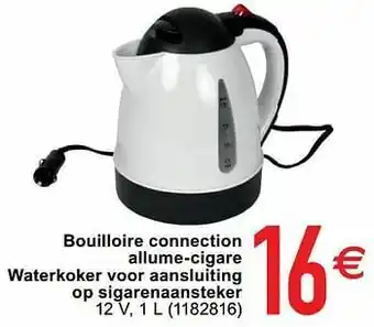 Cora Bouilloire connection allume-cigare waterkoker voor aansluiting op sigarenaansteker aanbieding