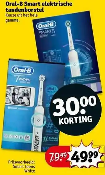 Kruidvat Oral-b smart elektrische tandenborstel smart teens white aanbieding