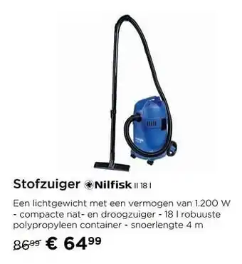 Stofzuiger nilfisk ii 18 l