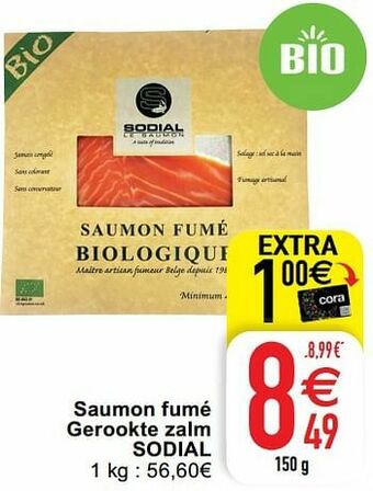 Cora Saumon fumé gerookte zalm sodial aanbieding