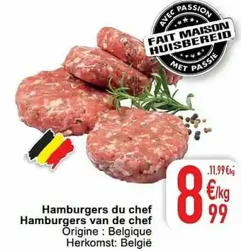 Hamburgers du chef hamburgers van de chef