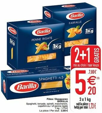 Cora Pâtes - deegwaren barilla aanbieding