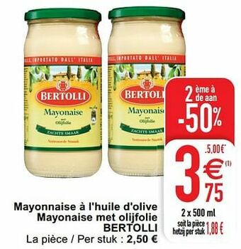 Mayonnaise à l`huile d`olive mayonaise met olijfolie bertolli