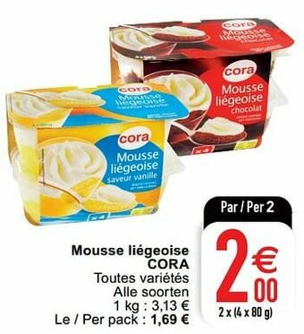 Cora Mousse liégeoise cora aanbieding