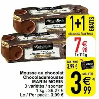 Cora Mousse au chocolat chocolademousse marin morin aanbieding