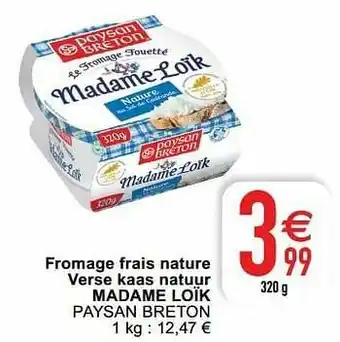 Fromage frais nature verse kaas natuur madame loïk paysan breton
