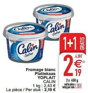 Cora Fromage blanc plattekaas yoplait calin aanbieding
