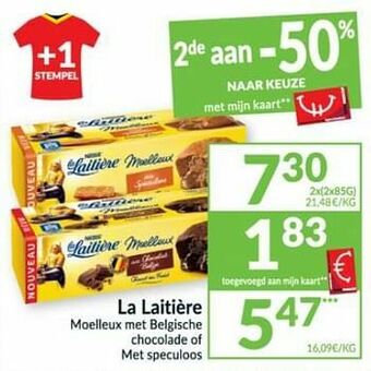 Intermarché La laitière moelleux met belgische chocolade of met speculoos aanbieding