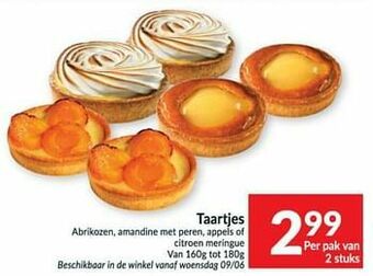 Intermarché Taartjes abrikozen, amandine met peren, appels of citroen meringue aanbieding