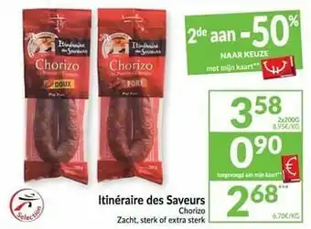 Intermarché Itinéraire des saveurs chorizo zacht, sterk of extra sterk aanbieding