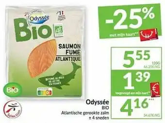 Intermarché Odyssée bio atlantische gerookte zalm aanbieding