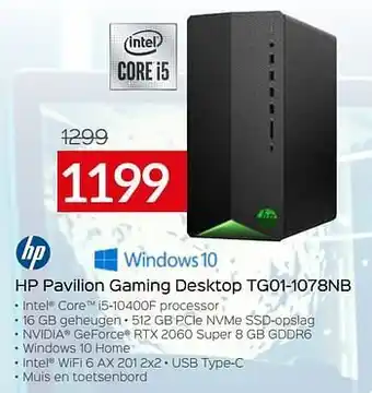 Selexion Hp pavilion gaming desktop tg01-1078nb aanbieding