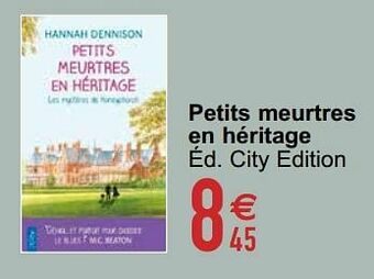 Cora Petits meurtres en héritage aanbieding