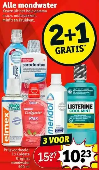 Kruidvat Colgate original mondwater aanbieding