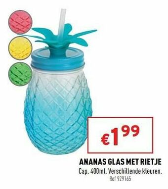Trafic Ananas glas met rietje aanbieding