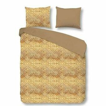 Leen Bakker Descanso dekbedovertrek Kira - zand - 140x200/220 cm - Leen Bakker aanbieding