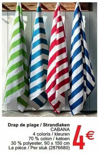 Cora Drap de plage - strandlaken cabana aanbieding