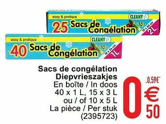 Sacs de congélation diepvrieszakjes