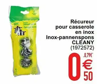 Cora Récureur pour casserole en inox inox-pannenspons cleany aanbieding