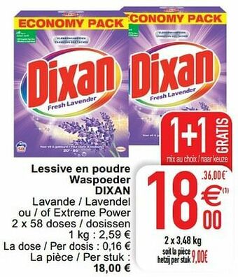 Cora Lessive en poudre waspoeder dixan aanbieding